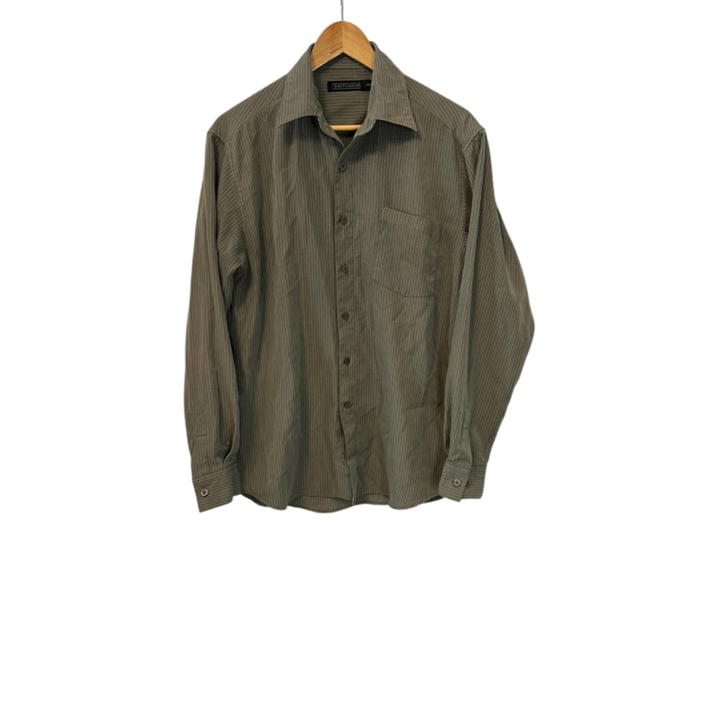 Men's BRITCHES Collared Striped Casual Button Down Shirt M